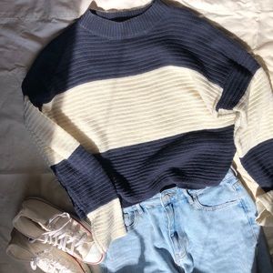 Blue and White Sweater